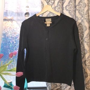 Black Cotton L.L BEAN Cardigan